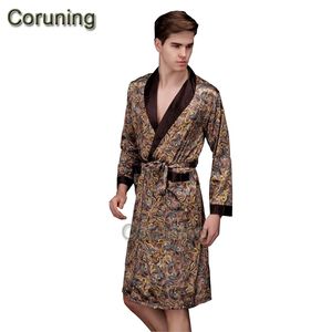 El printemps automne-automne Nouveau imprimé robe peignoir masculin pour hommes