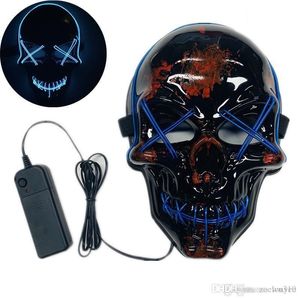 EL Wire Halloween Masque LED Light Up Masques drôles La Purge Année électorale Grand Festival Cosplay Costume Fournitures Masque de fête XVT0917