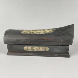 Boîte de cercueil en ébène, décoration classique de style ancien chinois élaborée à la main, Mini mots de bon augure, bijoux mot aléatoire 240325