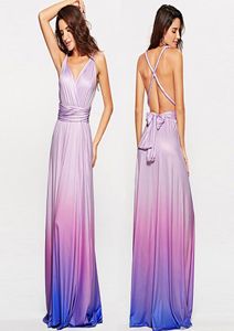 Elagant Party Maxi Long Dress Women Multiway Wrap Dresses Gradiënt Convertible Boho Bandage Dress Bruidsmeisjes Infinity Robe Y01182229858