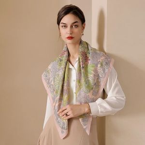 ELAIFRUIHAO imprimer 9090 cm foulard carré en soie femmes marque de luxe petit foulard femme cheveux main poignet Foualrd foulards Bandana 240322