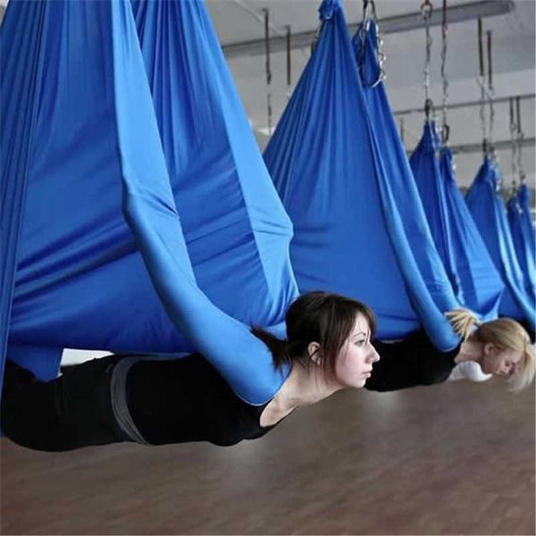 Élastique 5 mètres 2017 Aérien Yoga Hamac Balançoire Volante Dernières Ceintures Multifonctions Anti-gravité pour ceinture d'entraînement de yoga H1026