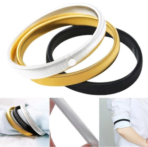 Brazalete elástico pulseras camisa manga titular mujeres hombres moda ajustable brazalete bandas para fiesta boda accesorios de ropa