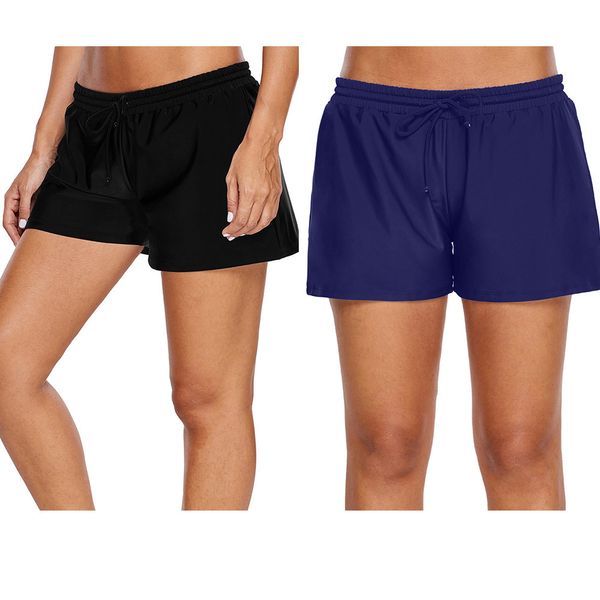 Bande élastique taille haute boxer shorts lâche séchage rapide maillot de bain simple mode pantalons de yoga sports casual plage maillots de bain shorts