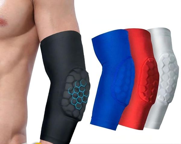 Baloncesto elástico Coderas Manga del brazo Crashproof Honeycomb Protector Guard Sport Safety