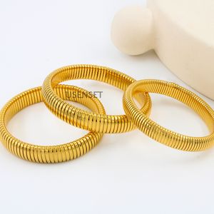 Elastische armbanden roestvrij staal 18K vergulde armbanden heren en dames straatelement sieraden 10-12-16-20MM