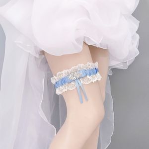 Garter de mariée élastique avec incrustation de diamant, sangles de jambe de dentelle boucles de jambe originales européennes et américaines