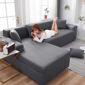 Fundas de sofá de esquina elásticas para sala de estar Chaise Lounge Couch Cover Set Sillón Muebles Fundas de 2 y 3 plazas en forma de L 211116