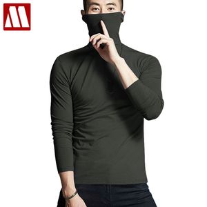 Ropa interior térmica de algodón elástico para hombre, Tops de cuello de tortuga de invierno, calzoncillos largos de cuello alto XXXL, camiseta interior de manga larga para hombre de talla grande