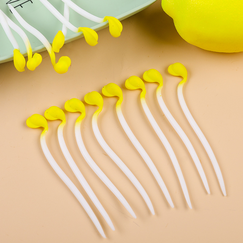 Elastisk dekomprimering Toy TPR Bean Sprout Stretching Simulation Yellow Bean Sprout Diy Decompression Pulling Toy
