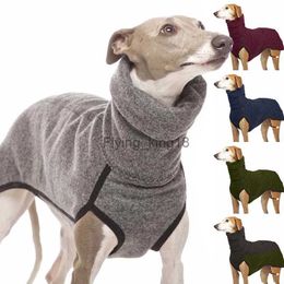 Elastische hondentruien Hoge kraag winterjas Greyhound Hunter Outfit Coat Soft Medium Big Dogs Clothing S-5XL Maat HKD230812