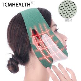 TCMHEALTH Vendaje elástico para adelgazar facial Línea en V Moldeador facial para mujer Cinturón para levantar mejillas y barbilla Correa de masaje facial Cuidado de la piel facial Herramientas de belleza