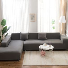Elastisch voor Woonkamer Slipcover Couch Cover 1/2/3/4 Seater Spandex Katoen Corner Covers Funda de Sofa 201119