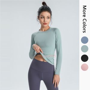 Élastique Gym Yoga Chemises Femmes Tricots Et T-shirts À Manches Longues Femmes Slim Mesh Running Sport Séchage Rapide Fitness Sweats Tops Taille S-XXXXL