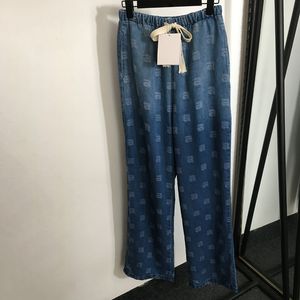 Pantalon en Jean élastique pour femme, dégradé, lettres classiques brodées, pantalon en Jean de luxe, personnalité, charme, barboteuse