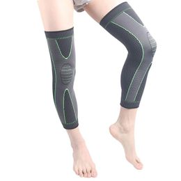 Elastische knieondersteuning Druk Volleybal Lange kniekussens Zwarte Siliconen Kniepad Cover Best Knie Brace Sleeve Pads Sports