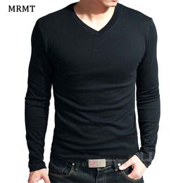 Élastique hommes t-shirt col en V à manches longues hommes t-shirt pour hommes Lycra et coton t-shirts homme vêtements t-shirt marque t-shirts 220714