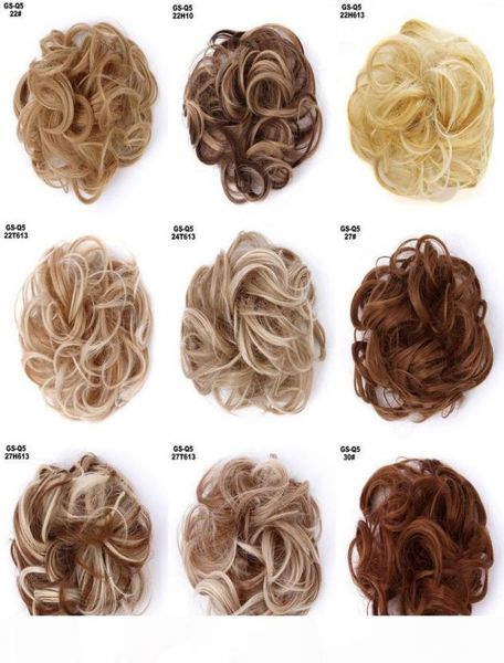 Chignon synthétique élastique en désordre, beignet, crépus, bouclés, chouchou, rouleau de cheveux, mode rapide et facile, Chignon9471333