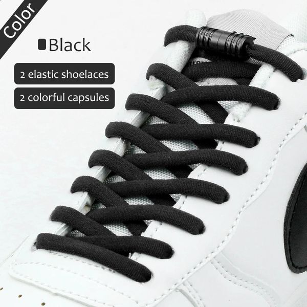 Elastic sin corbata de cordones de zapatos semicírculos para zapatillas de zapatillas para hombres y mujeres.