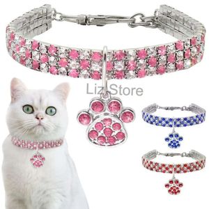 Collares del corazón de dhinestona elástica Insoludo perros en forma de hueso Pet Bling Crystal Diamond Collar Collar de cachorros pequeños TH0816 S