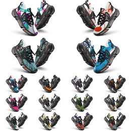 Elastische hardloopschoenen Custom schoenen Men Diy Wit Zwart Geel Geel Rood Blauwe Heren Trainer Outdoor Sneakers Maat 38-46 Color107