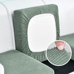 Funda de sofá elástica para sala de estar, funda de sofá de LICRA gruesa para cojín de asiento seccional, lavable, extraíble, color sólido