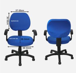 Elastische spandex stretch meubels covers voor computerstoelen bureaustoel gamingstoel zonder armleuning dekking 3139868