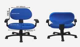 Elastische spandex stretch meubels covers voor computerstoelen bureaustoel gamingstoel zonder armleuning deksel 1927399