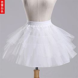 Taille élastique 3 couches lolita jupe courte blanche jupe pour enfants robes de soutien gonflé jupon pour les enfants 240329