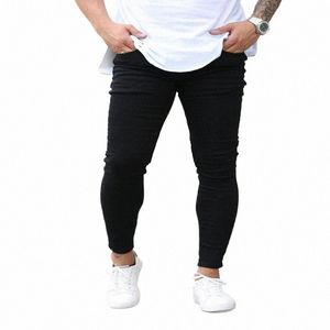 Elastische Taille Skinny Jeans Mannen Zwart Busin Casual Streetwear Jogger Broek Heren Jeans Biker Slanke Man Fi Denim Broek 24vc #