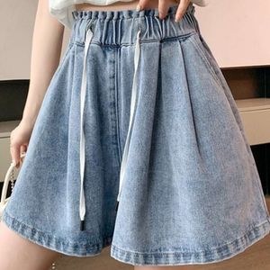 Short en Denim à taille élastique pour femmes, nouveau pantalon tendance surdimensionné, ample et polyvalent, couvrant la chair, été