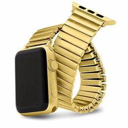 Elastische Horlogeband voor Iwatch 38mm 40mm 44mm 42mm Vrouw Rvs Uitbreiding Luxe Band voor Apple horloge Serie 6 5 4 3 Se 7