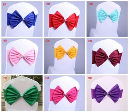 Elastische bruiloftstoel Cover Sash Bands Wedding Verjaardagsfeest Stoel Buckle Sashes Spandex Bow Tie Chair Backs Props Decoration DBC8432407