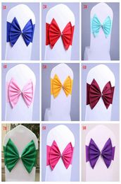 Elastische bruiloftstoel Cover Sash Bands Wedding Verjaardagsfeest Stoel Buckle Sashes Spandex Bow Tie Chair Backs Props Decoration DBC7130162