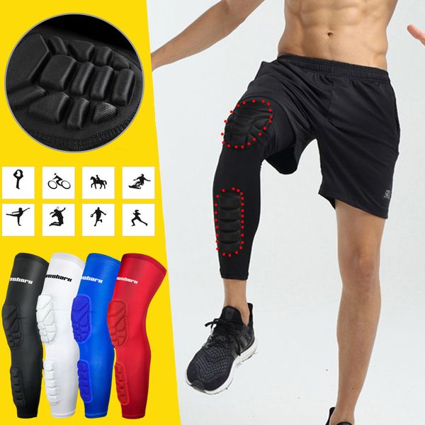 Coude Genouillères 1 Paire Compression VTT Genouillères Nid D'abeille Long Basketball Jambe Manches Hommes Femmes Enfants Sport Veau Genouillère Football Gym Leggings 230601