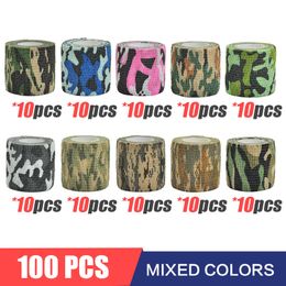 Coude Genouillères 100Pc 4.8m Camouflage Élastique Bandage Chasse Bande Auto-Adhésif Sport Protection Cheville Doigt 230609