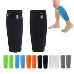 Elleboogknie Pads 1pair Soccer Beschermende Sokken met Pocket Compression Calf Mouwen voor Shin Ademend Sport Guard Houders Jeugd Volwassene