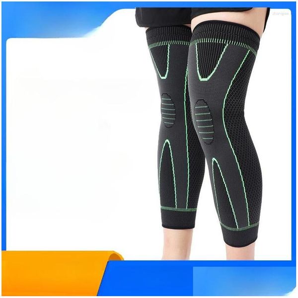 Almohadillas de rodilla de codo 1pc Protectores de piernas deportivas Soporte Brace Compresión Long FL Piernas Manga Artritis Alivio Corriendo Drop Entrega Deportes O Otkwm