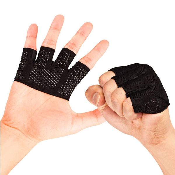 Codo rodilleras 2021 gimnasio Fitness medio dedo guantes hombres mujeres para Crossfit entrenamiento guante potencia levantamiento de pesas culturismo Protector de manos