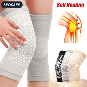 Genouillères coudières 2 pièces coussin de soutien auto-chauffant orthèse chaude pour l'arthrite soulagement de la douleur articulaire blessure récupération ceinture masseur jambières 230609