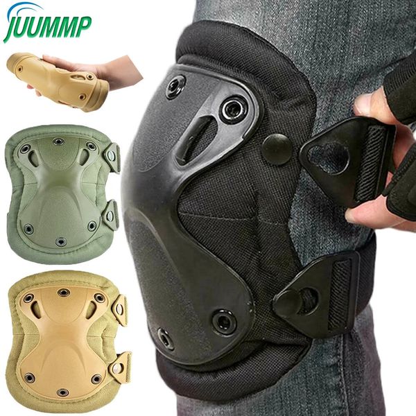 Elbow Knee Pads 4 pièces/ensemble militaire tactique Multicam genou coudières réglable Skate protection Pad armée Combat Airsoft chasse équipement de sécurité 231010