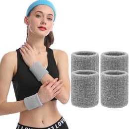 Elleboog knie pads 4pcs pols zweetband tennissport polsband volleybal gym elastische brace ondersteuning zweetband handdoek armbandbeschermer 230721