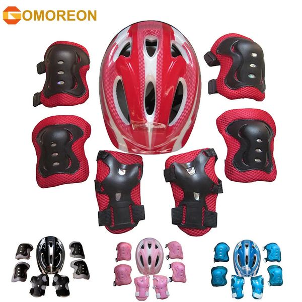 Coderas y rodilleras 7 piezas Patinaje sobre ruedas Niños Niño Niña Casco de seguridad Rodilleras Conjuntos de coderas Ciclismo Patín Bicicleta Scooter Casco Protección Protector de seguridad 231012