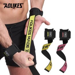 Coudières Genouillères AOLIKES 1 Paire Gym Fitness Haltérophilie Grip Sangles Haltère Poignées Formation Poignet Bandes De Soutien pour haltères Pull up 230506