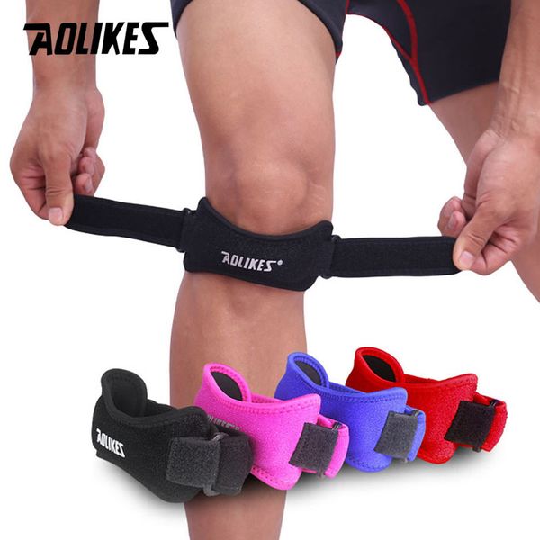 Rodilleras de codo AOLIKES 1 UNIDS Soporte de rodilla ajustable Brace Patella Manga Wrap Cap Estabilizador Deporte Correr al aire libre Baloncesto Prevenir daños 230417