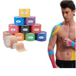 Genouillères coudières Genouillères 1pcs Gym Fitness Bandage Football Sport Bande musculaire Élastique Soulagement de la douleur Athlétique Drop Livraison Sports Out Dhopg