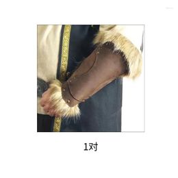 Poussions de genou du coude hommes Furred Gauntlet Broupeau de bracelet pour les fêtes des fêtes Costume industriel Brown Medieval Cosplay Drop Livrot Sports Otbqe