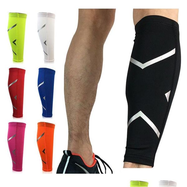 Coudières genouillères Nouveau sport antidérapant compression jambe manches basket-ball football mollet soutien course tibia garde cyclisme chauffes UV Prot Dh9Oj