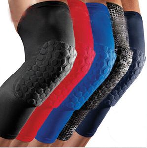 Coudières Genouillères Professionnel Nid D'abeille Crashproof Genouillère De Protection Sport Gear Jambe Genouillères Bandage Respirant Basketball Genouillère 230614