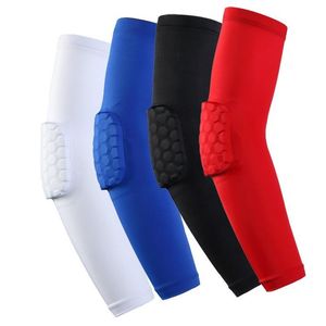 Elleboogknie Pads Beschermende uitrusting Sport Basketbal Honingraat Anti-Collision Anti-Elbow Lange Arm Guard Ultra-Stretch Sneldrogend Polyester